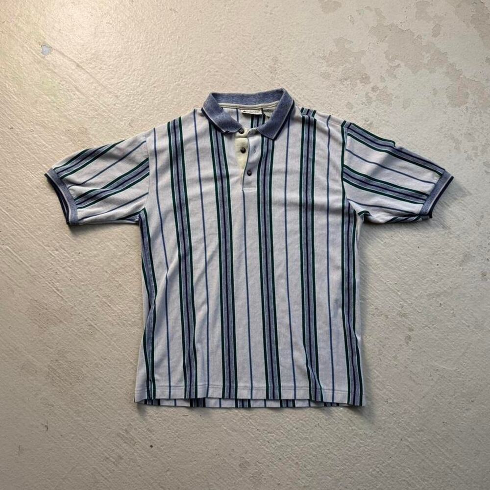 Vintage 90s Striped Preppy Men's L Polo Heavyweight